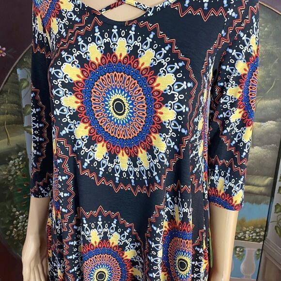 Mandala Print Mini Dress Small - Picture 5 of 8